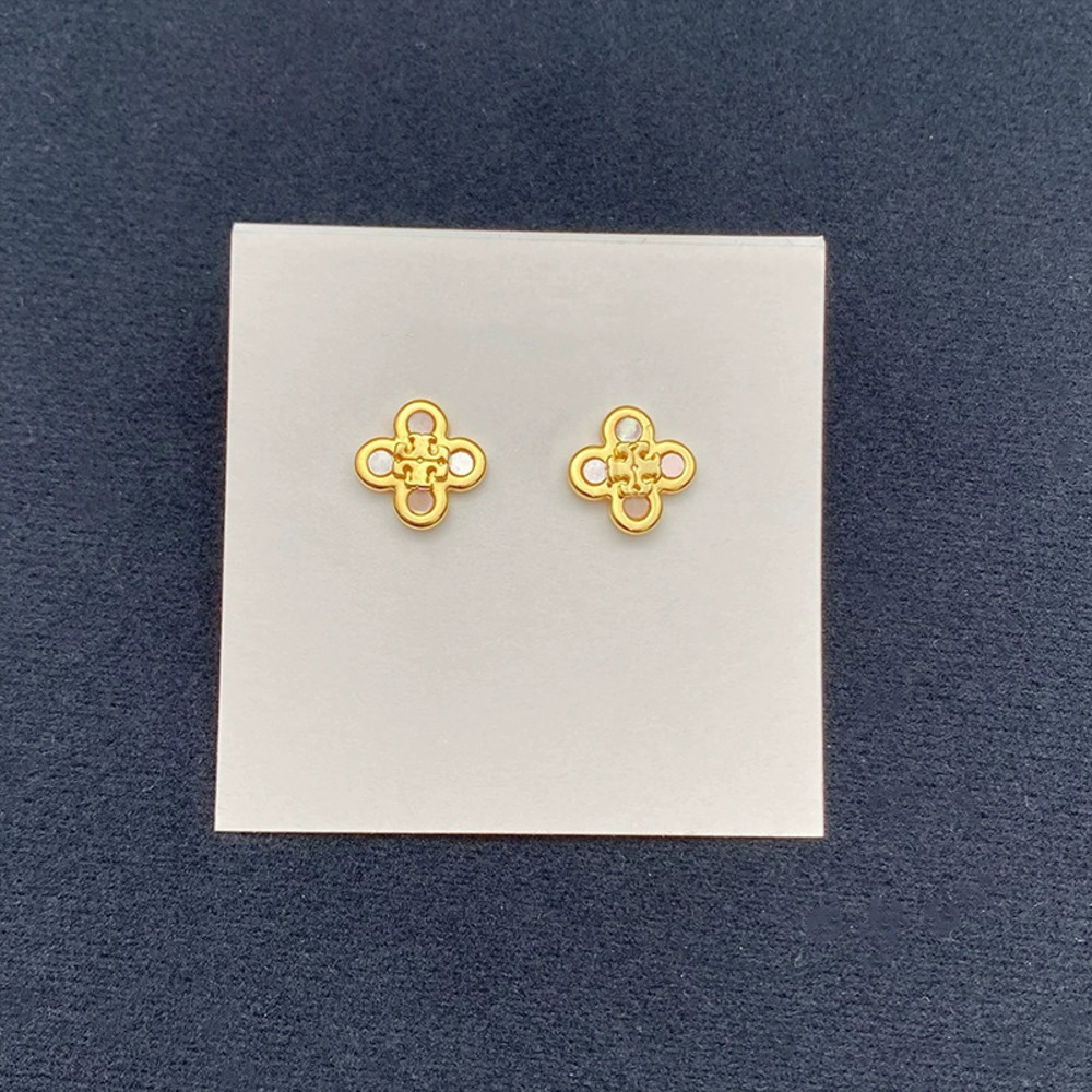 Tory Burch Clover Shell Inlay Earrings - Picture 6 of 6